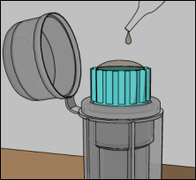fill fecal vial